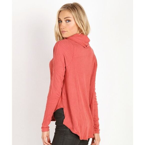 Free People Red Cowl Neck Blouse - Picture 7 of 11